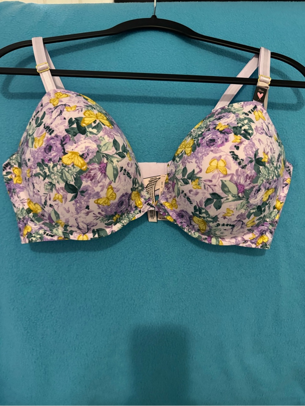 Victoria's Secret Floral Underwire Push-Up Bra - Purple & Yellow